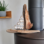 Handmade Seashell Sailboat Driftwood Coastal Beach House Decor