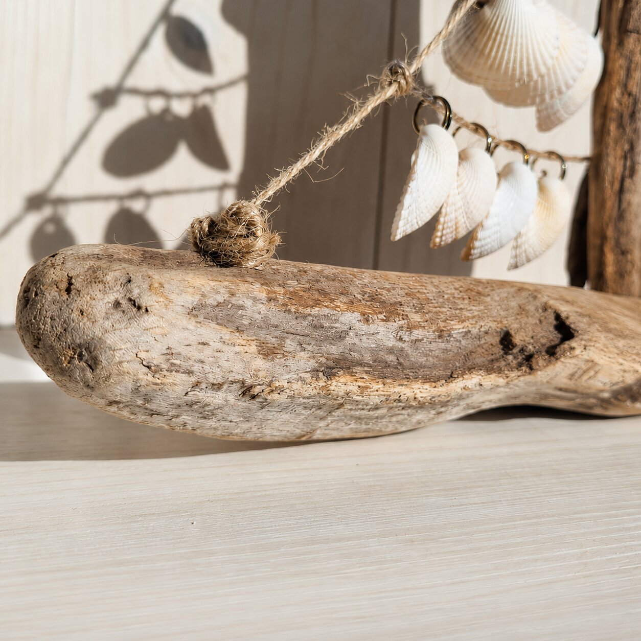 Handmade Seashell Sailboat Driftwood Coastal Beach House Decor