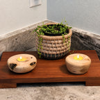 Handcrafted Hackberry Wood Candle Holder Natural Rustic Decor