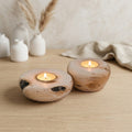 Handcrafted Hackberry Wood Candle Holder Natural Rustic Decor