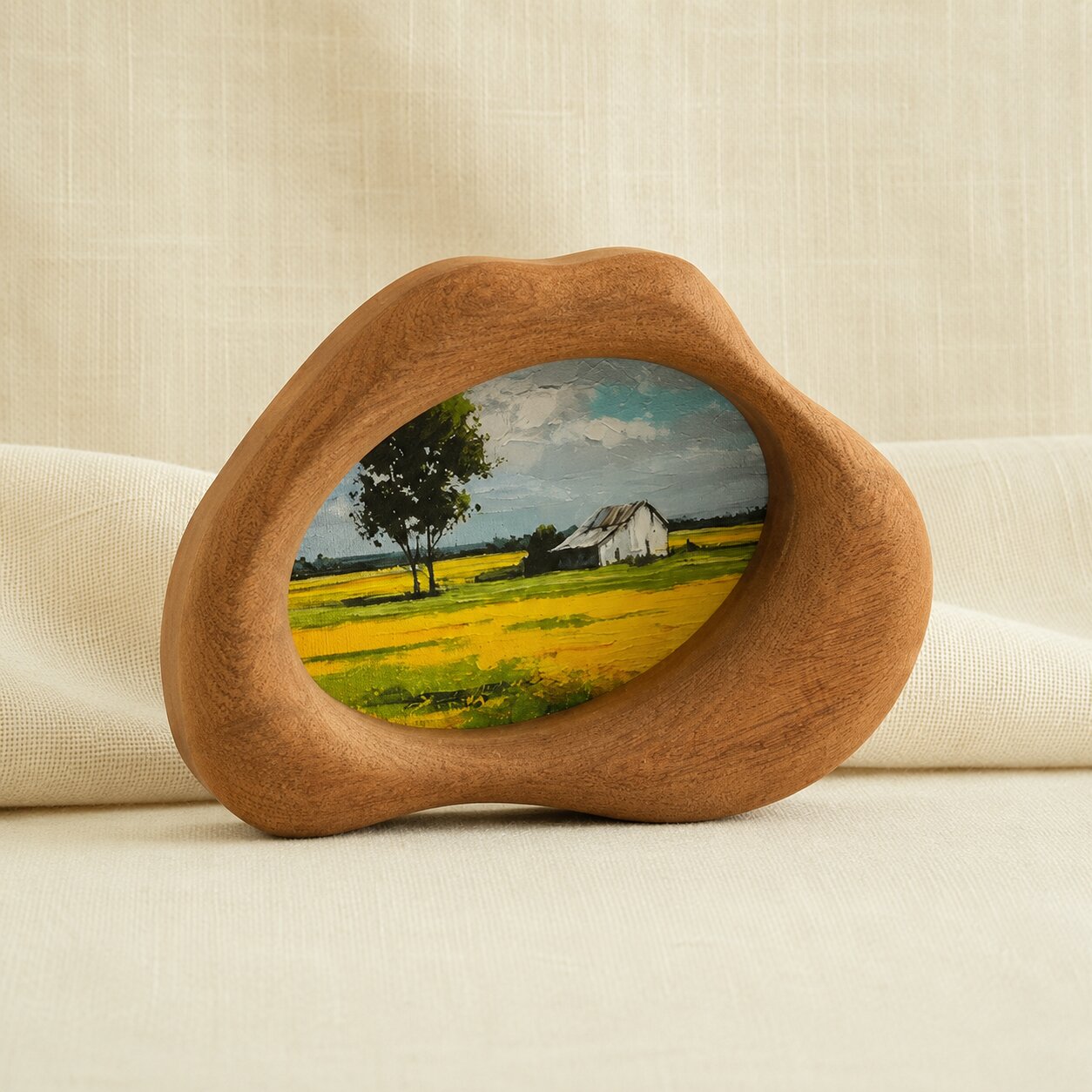 Handcrafted Cloud Wood Frame, Minimalist Wall Art Decor, Natural Home Display Piece