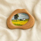 Handcrafted Cloud Solid Wood Frame, Minimalist Natural Wall Decor