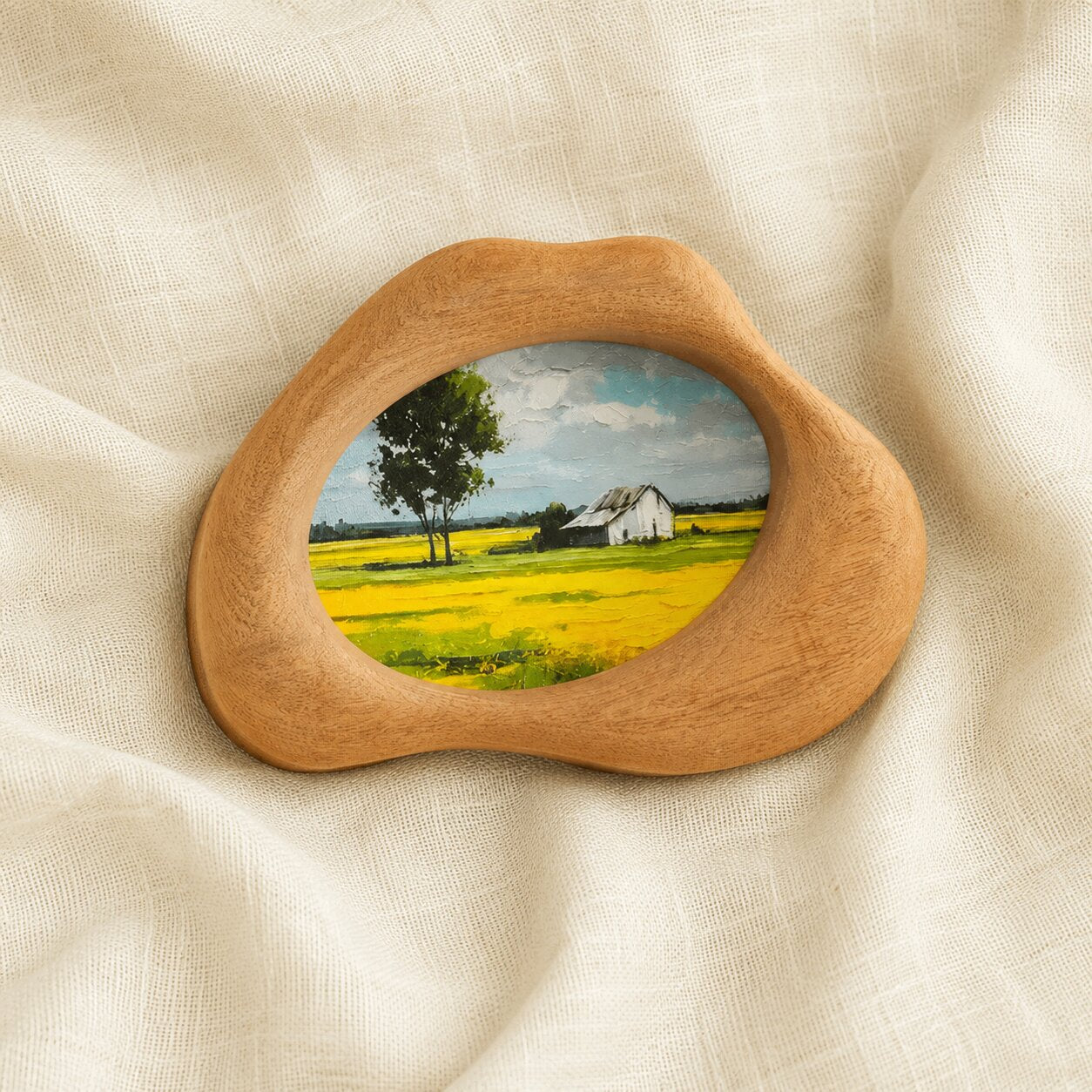 Handcrafted Cloud Wood Frame, Minimalist Wall Art Decor, Natural Home Display Piece