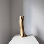 Natural Walnut Wood Vase, Handmade Wabi-Sabi Style Flower Display