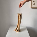 Natural Walnut Wood Vase, Handmade Wabi-Sabi Style Flower Display