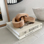 Handcrafted Wood Chain Link Sculpture Boho Home Decor