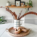 Handcrafted Wood Chain Link Sculpture Boho Home Decor