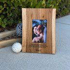Personalized Acacia Wood Frame, Live Edge Rustic Design
