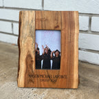 Personalized Acacia Wood Frame, Live Edge Rustic Design