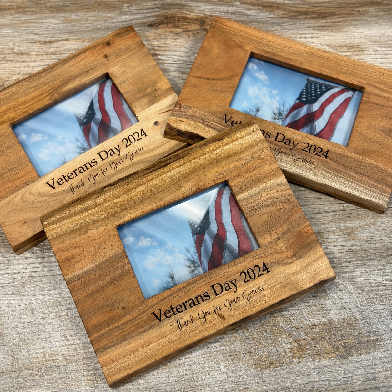 Personalized Acacia Wood Frame, Live Edge Rustic Design, Custom Engraved Home Decor