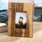 Personalized Acacia Wood Frame, Live Edge Rustic Design