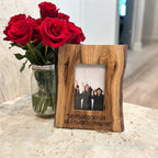 Personalized Acacia Wood Frame, Live Edge Rustic Design