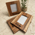 Personalized Acacia Wood Frame, Live Edge Rustic Design