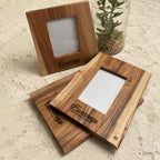 Personalized Acacia Wood Frame, Live Edge Rustic Design