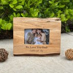 Personalized Acacia Wood Frame, Live Edge Rustic Design