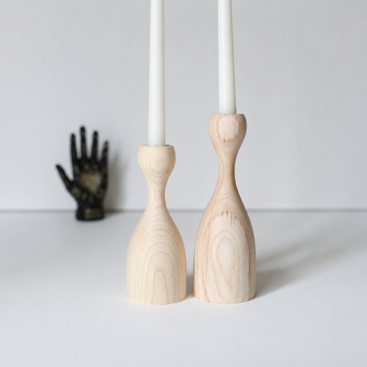 Nordic Wooden Candle Stick Group, Vintage Countryside Home Decoration