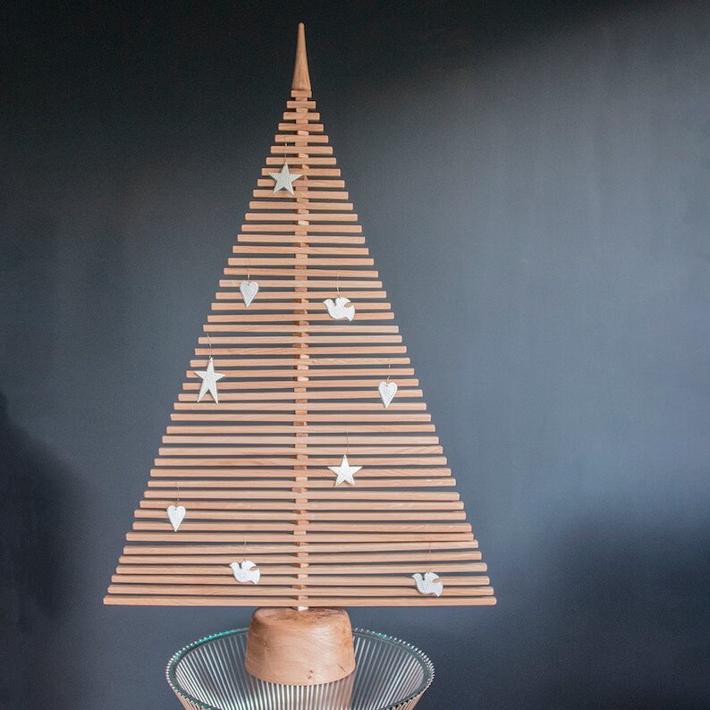 Alternative Oak Christmas Tree Minimalist Wooden Holiday Home Decor