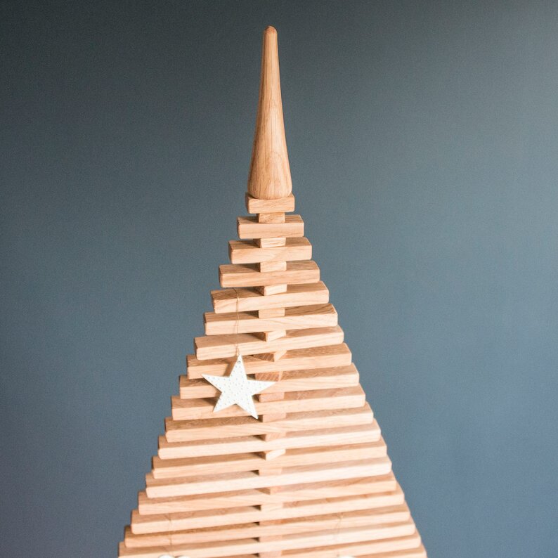 Alternative Oak Christmas Tree Minimalist Wooden Holiday Home Decor