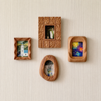 Hand Carved Wooden Picture Frames, Rustic Gallery Wall Decor Set