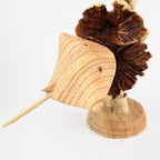 Hand Carved Wooden Stingray Sculpture Driftwood Coastal Ocean Decor
