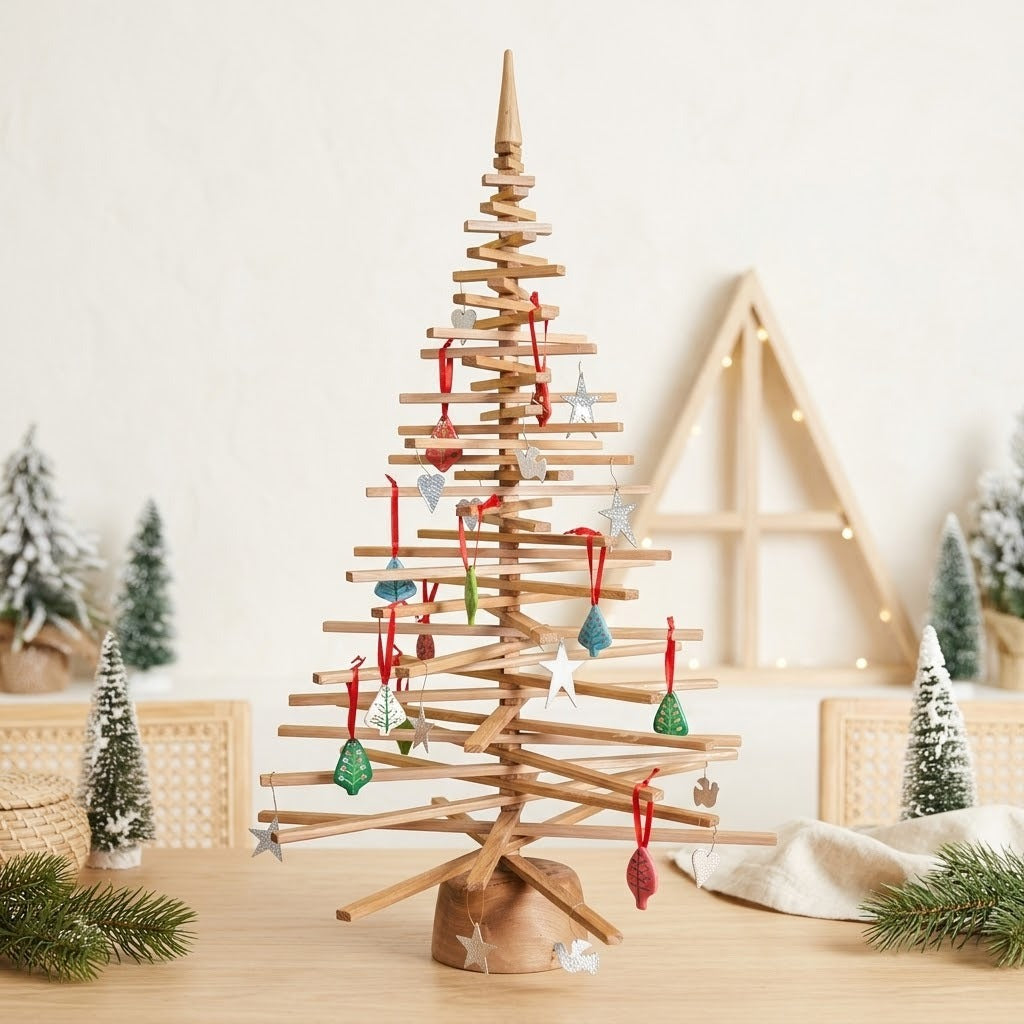 Alternative Oak Christmas Tree Minimalist Wooden Holiday Home Decor