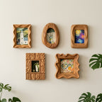 Hand Carved Wooden Picture Frames, Rustic Gallery Wall Decor Set