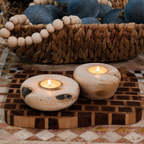 Handcrafted Hackberry Wood Candle Holder Natural Rustic Decor