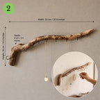 Natural Driftwood Jewelry Holder, Rustic Wall Organizer with Key Hooks