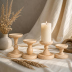 Handmade Wooden Candlestick Holders, Rustic Wedding Table Centerpiece