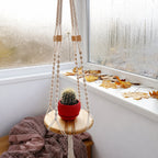 Handmade Boho Macrame Plant Shelf