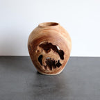 Natural Hollow Wood Vase Holder, Wabi-Sabi Sculptural Centerpiece