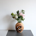 Natural Hollow Wood Vase Holder, Wabi-Sabi Sculptural Centerpiece
