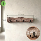 Handmade Driftwood Wall-Mounted Coat Rack, Natural Entryway Hooks