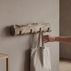 Handmade Driftwood Wall-Mounted Coat Rack, Natural Entryway Hooks