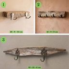 Handmade Driftwood Wall-Mounted Coat Rack, Natural Entryway Hooks