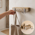 Handmade Driftwood Wall-Mounted Coat Rack, Natural Entryway Hooks