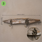 Handmade Driftwood Wall-Mounted Coat Rack, Natural Entryway Hooks