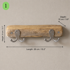Handmade Driftwood Wall-Mounted Coat Rack, Natural Entryway Hooks