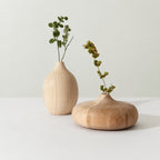 Handmade Carved Wooden Vase, Natural Sculpture, Minimalist Home Decor Gift