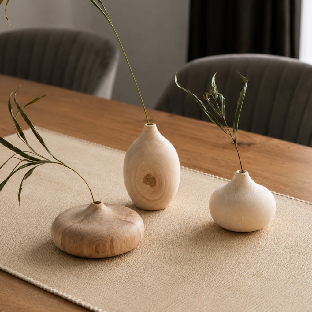 Handmade Carved Wooden Vase, Natural Sculpture, Minimalist Home Decor Gift