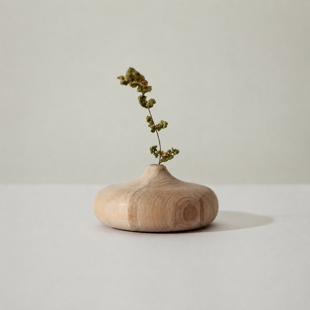 Handmade Carved Wooden Vase, Natural Sculpture, Minimalist Home Decor Gift