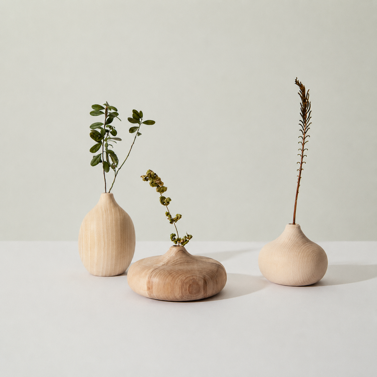 Handmade Wooden Vase, Carved Natural Sculpture, Minimalist Home Decor Accent Gift