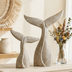 Whale Tail Wooden Figurine for Coastal Home Decor