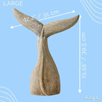 Whale Tail Wooden Figurine for Coastal Home Decor