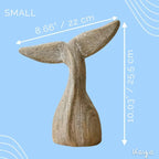 Whale Tail Wooden Figurine for Coastal Home Decor