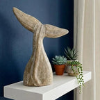 Whale Tail Wooden Figurine for Coastal Home Decor