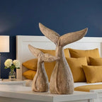 Whale Tail Wooden Figurine for Coastal Home Decor