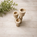 Handmade Wooden Candle Holder Set, Scandinavian Rustic Taper Candle Stands