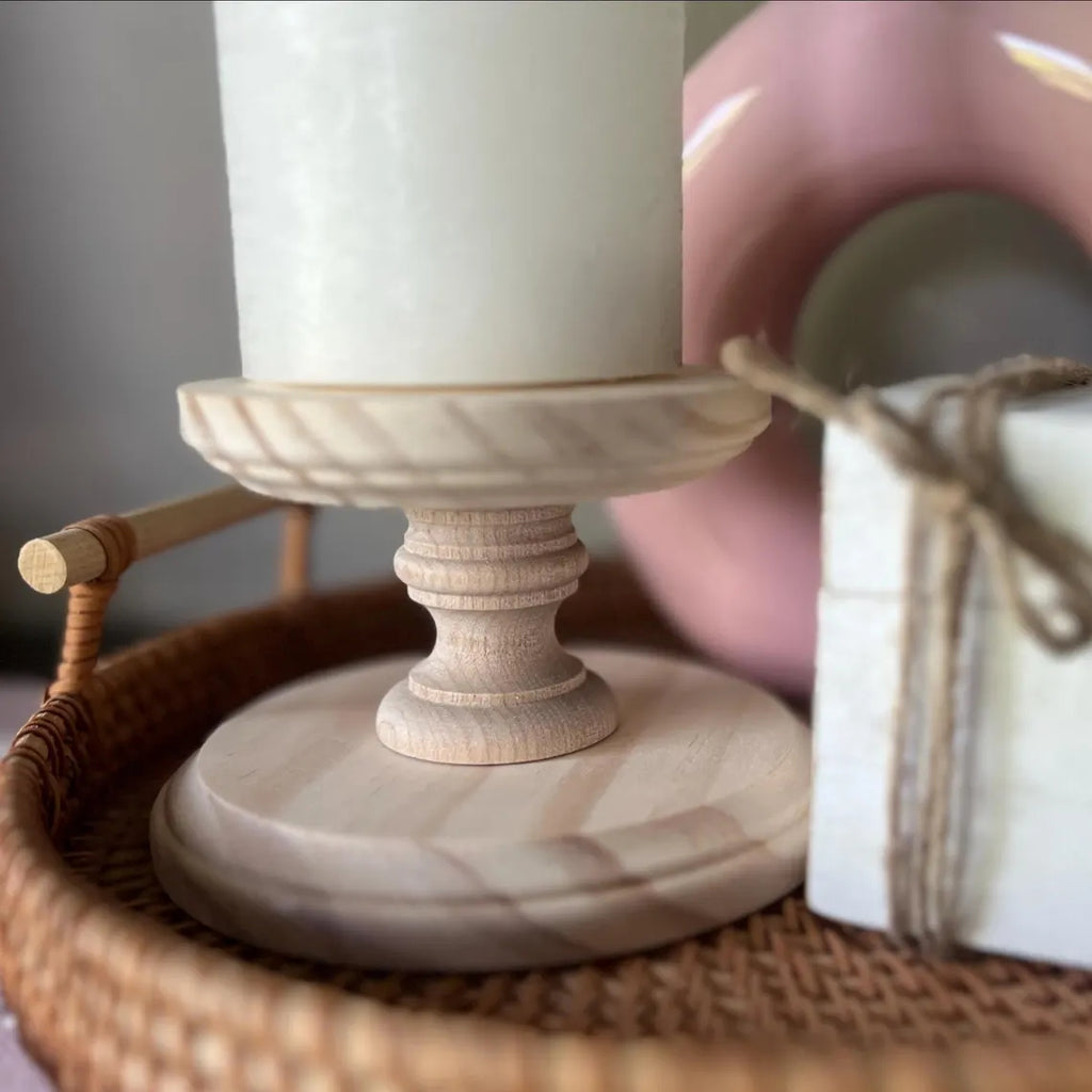 Natural Wooden Candlestick Holders, Rustic Wedding Table Centerpiece Decor, Handmade Wood Candle Holder for Home Decoration