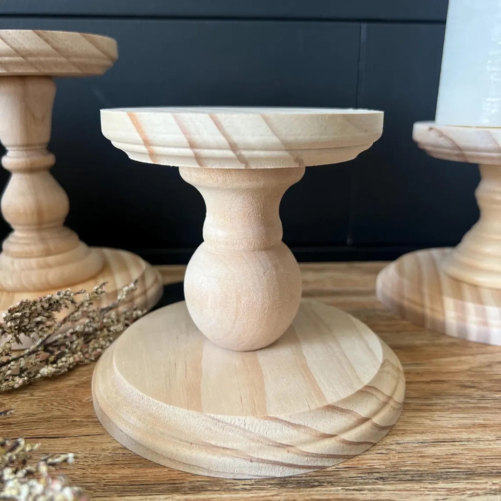 Natural Wooden Candlestick Holders, Rustic Wedding Table Centerpiece Decor, Handmade Wood Candle Holder for Home Decoration